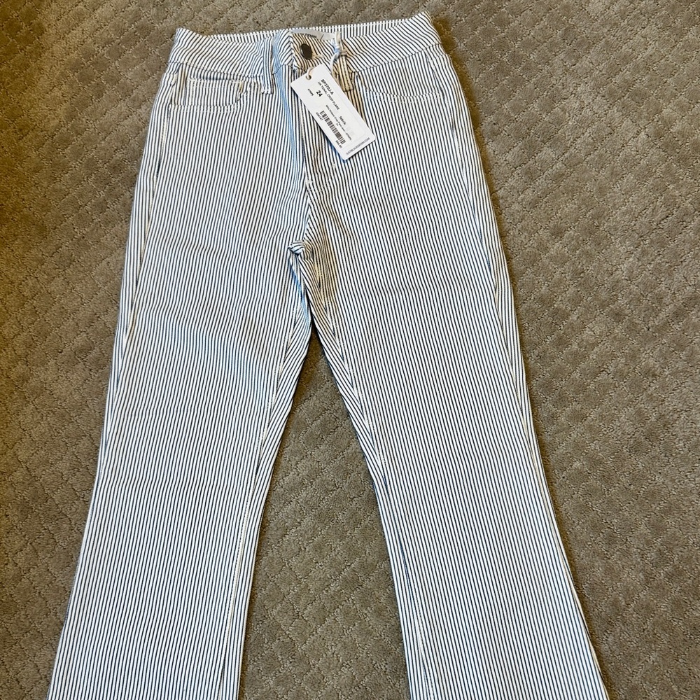 NWT Just black denim striped cropped jean